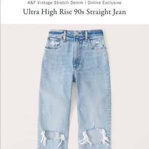 NWT Abercrombie and Fitch “The ‘90’s Straight” Ultra High Rise Jean